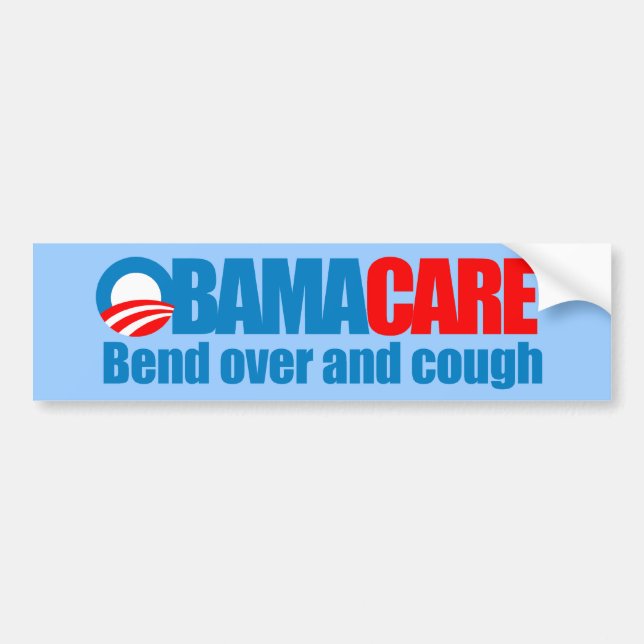 Obamacare - Biegung vorbei und Husten Autoaufkleber (Vorne)