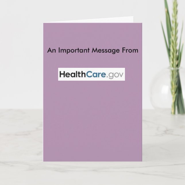 Obamacare erhalten wohle Karte (Vorderseite)