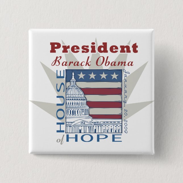 Obamaeröffnungserinnerungsstücke Button (Vorderseite)
