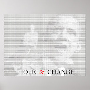 Obamahoffnungs-u. -änderungs-ASCII Kunst-Plakat Poster