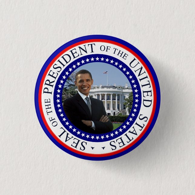 Obamaminiknopf - rotes weißes und blau button (Vorderseite)