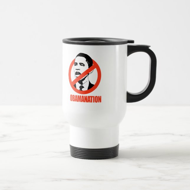 OBAMANATION/ANTI-OBAMA T - SHIRT REISEBECHER (Rechts)