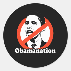 OBAMANATION/ANTI-OBAMA-T - SHIRT RUNDER AUFKLEBER