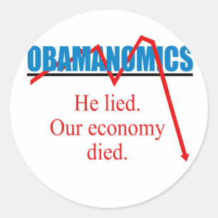 Obamanomalien - Er hat unsere Wirtschaft belogen u Runder Aufkleber