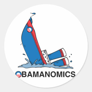 OBAMANOMIK SINKING RUNDER AUFKLEBER