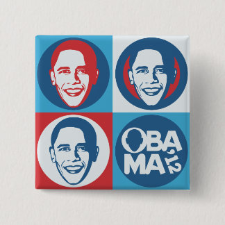 ObamaPop-Kunst-Quadrat-Knopf 2012 Button