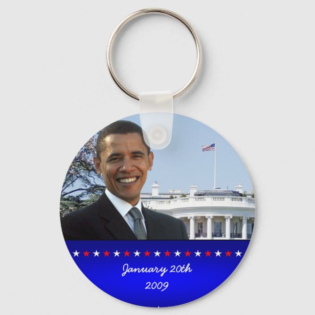 Obamas Amtseinführung 2009 Schlüsselring Schlüsselanhänger (Vorderseite)
