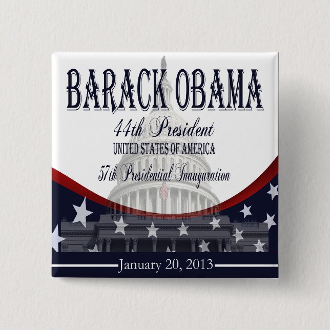 Obamas Amtseinführung 2013 - Schaltfläche Button (Vorderseite)