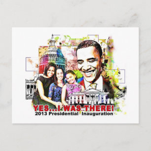 Obamas Amtskarte für die Amtseinführung des Präsid Postkarte