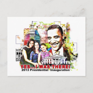 Obamas Amtskarte für die Amtseinführung des Präsid Postkarte