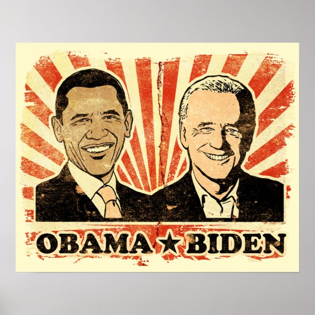 Obamas Biden Portraits Print Poster (Vorne)