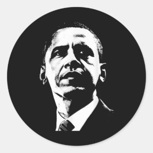 Obamas erster schwarzer Präsident am 4. Juli Black Runder Aufkleber
