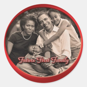 Obamas Familienaufkleber Runder Aufkleber