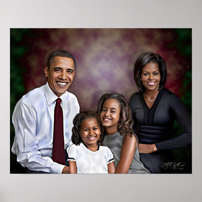 Obamas Familienportrait Poster (Vorne)
