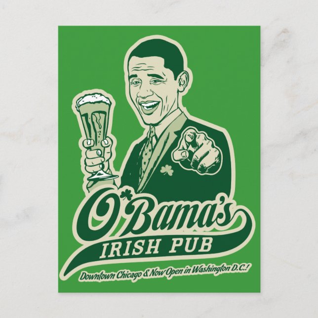 Obamas irischer Pub Postkarte (Vorderseite)