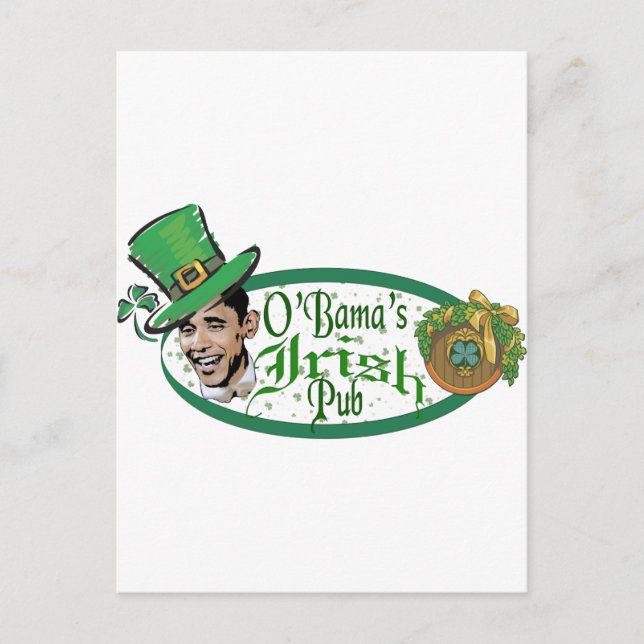 Obamas irischer Pub Postkarte (Vorderseite)