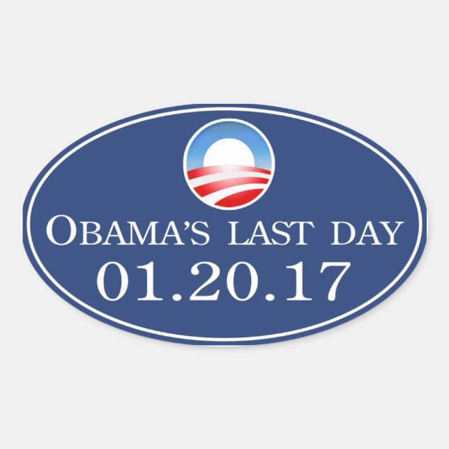 Obamas "Letzter Tag 2017" Ovaler Aufkleber (Vorderseite)