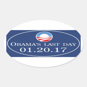 Obamas "Letzter Tag 2017" Ovaler Aufkleber