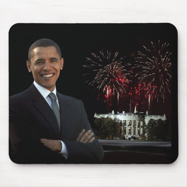 Obamas neues Haus nachts Mousepad (Vorne)