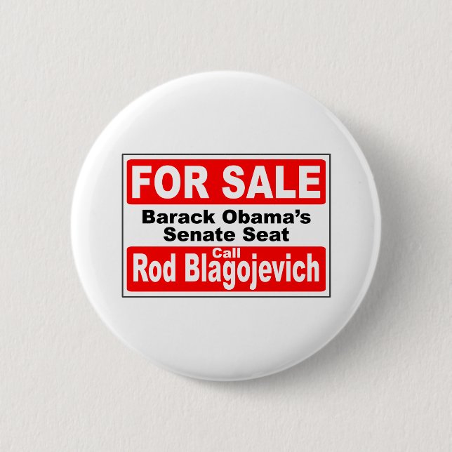 Obamas Senatssitz für Verkauf Button (Vorderseite)