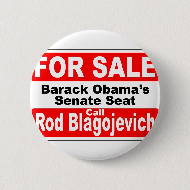 Obamas Senatssitz für Verkauf Button (Vorderseite)