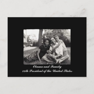 Obamas und Familie 44. Präsident der USA Postkarte