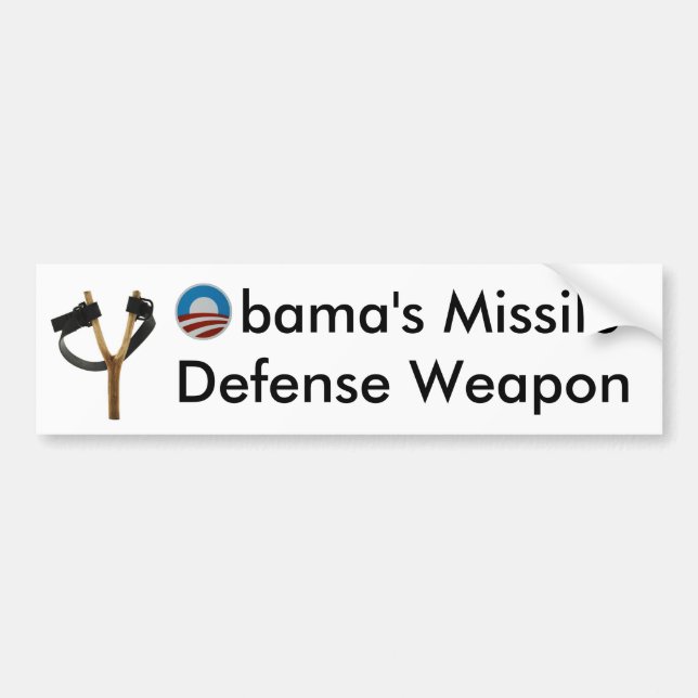 Obamaslingshot-Flugverteidigungs-Waffe Autoaufkleber (Vorne)