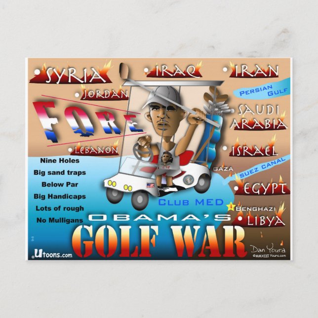 Obams Golfkrieg Postkarte (Vorderseite)