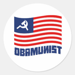 Obamunisblau Runder Aufkleber