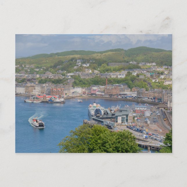 Oban Harbour Aerial von Pulpit Hill Postkarte (Vorderseite)