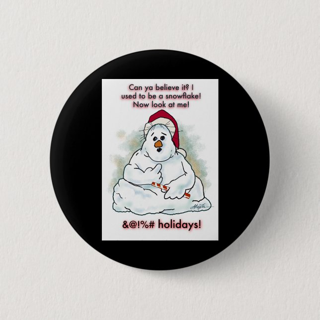 Obct Snowman Sticker Button (Vorderseite)