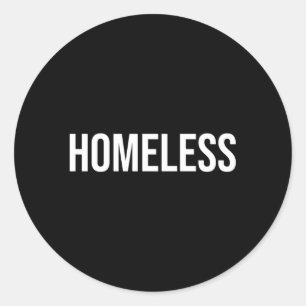 obdachlos runder aufkleber