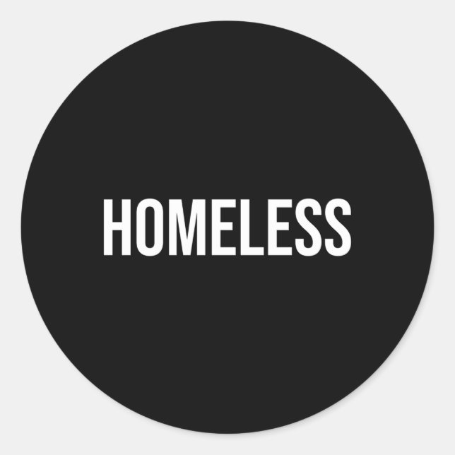obdachlos runder aufkleber (Vorderseite)