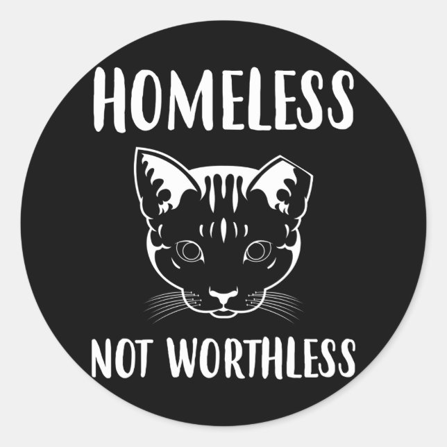 Obdachlose TNR-Falle Neuter Release Feral Cat Runder Aufkleber (Vorderseite)