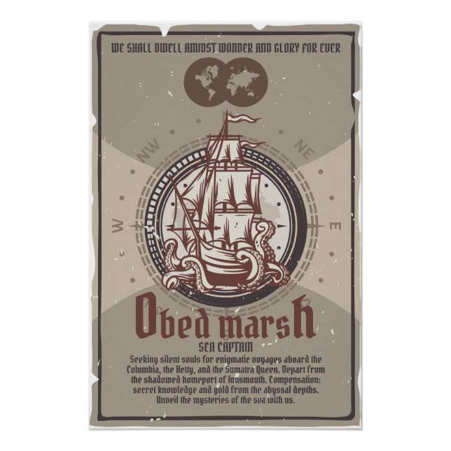 Obed Marsh Sea Captain Innsmouth Poster (Vorderseite)