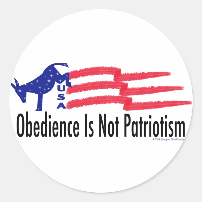 Obedience Patriotismus Runder Aufkleber (Vorderseite)