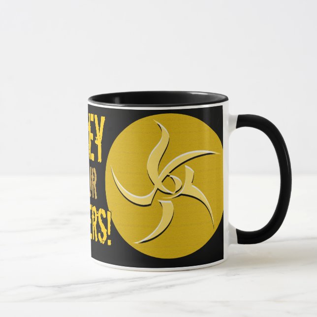 Obéissez À Vos Aînés ! SYMBOLE JAUNE Ringer Mug (Droite)