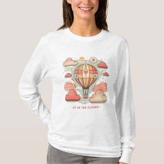 Oben in den Wolken - Heißluftballon-Design T-Shirt