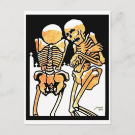 Oben in der Postkarte des kalten Skeletts