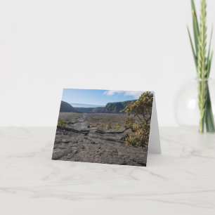 Oben trockenes Lavasee des Kilauea iki Kraters Dankeskarte