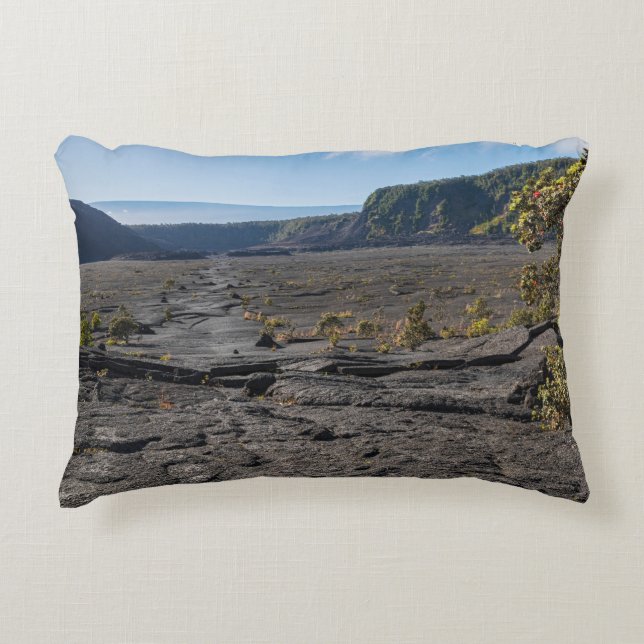 Oben trockenes Lavasee des Kilauea iki Kraters Dekokissen (Vorderseite)