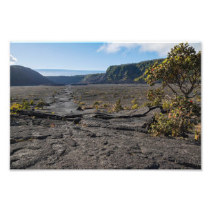 Oben trockenes Lavasee des Kilauea iki Kraters Fotodruck