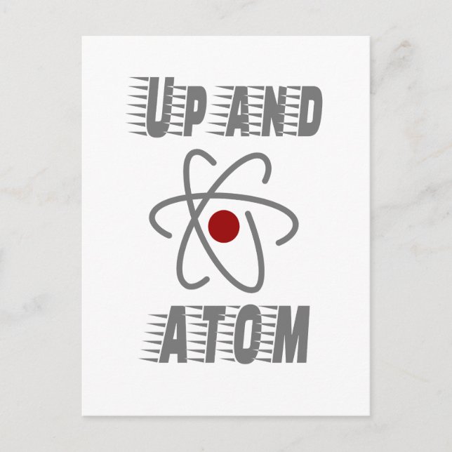 Oben und ATOM, Science Spaß Funny Postkarte (Vorderseite)