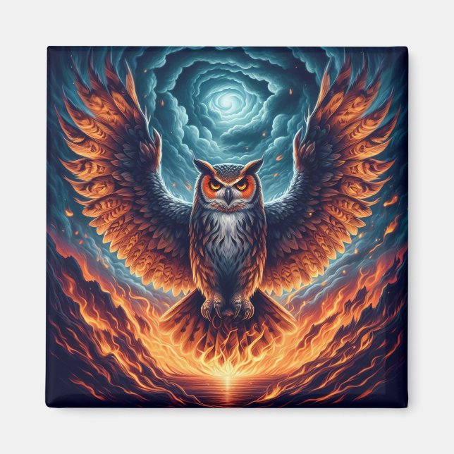 Oben und unten - Wise Owl Art Magnet (Vorne)