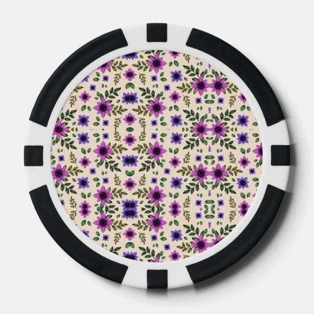Oben- und Unterseite eines Poker-Chips  Pokerchips (Vorderseite)