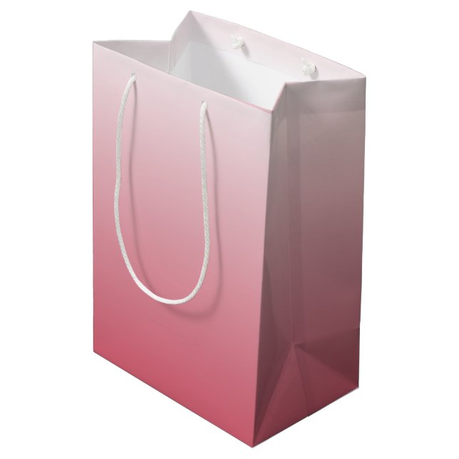 Ober-Lachs-Rosa Mittlere Geschenktüte (Rückseite Schrägansicht)