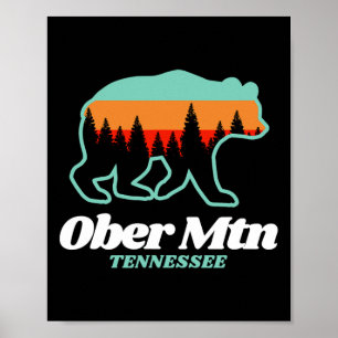 Ober Mountain Tennessee Skifahren Snowboarden Bär  Poster