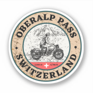 Oberalp Pass swiss–alps motorcycle tour Aufkleber