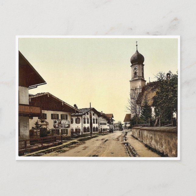 Oberammergau, allgemeine Sicht, Oberbayern, Deutsc Postkarte (Vorderseite)