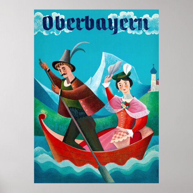 Oberbayern Oberbayern Deutschland Vintage Poster (Vorne)